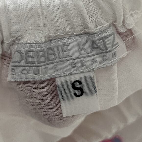 Debbie Katz NWT Size Small Tunic Cover Up Embroidered Bohemian White, Pink, Blue - Picture 8 of 8